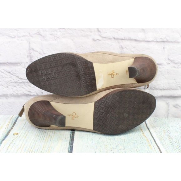 Cole Haan Tan Suede Back Zip Ankle Pump Booties Size 10 B - Picture 6 of 9